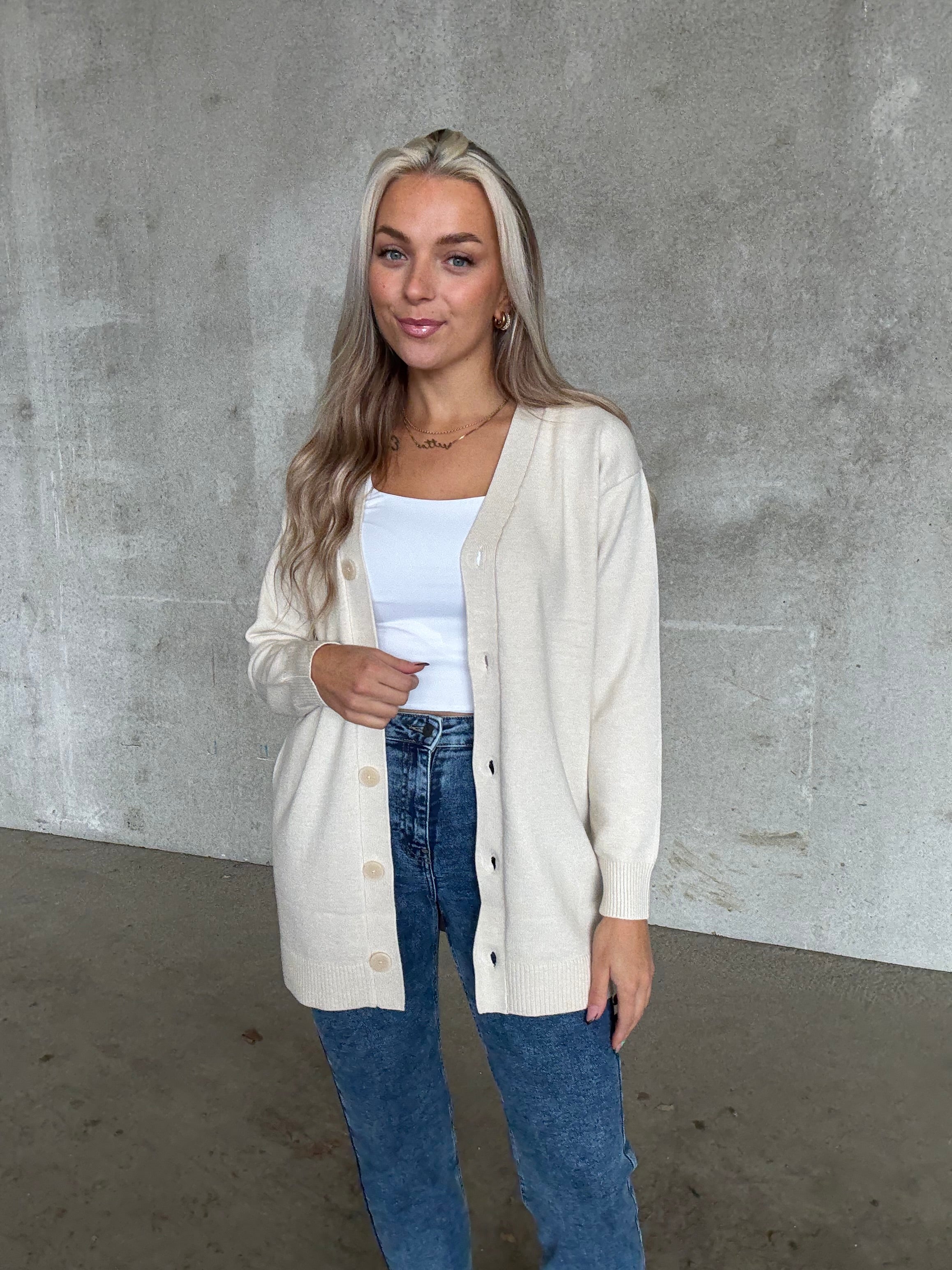 VIPOLLY Knit Cardigan - Super Light Natural Melan
